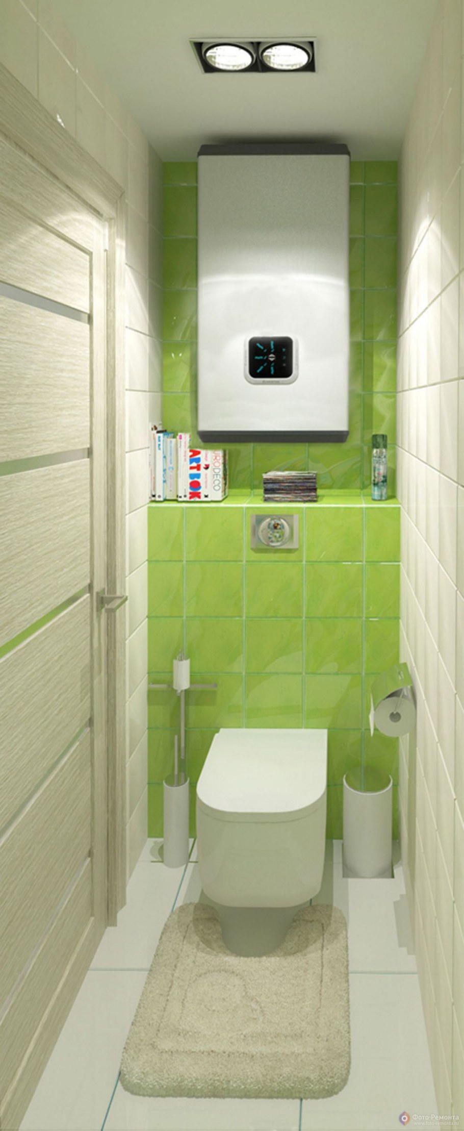 Ванная с туалетом и стиральной машиной