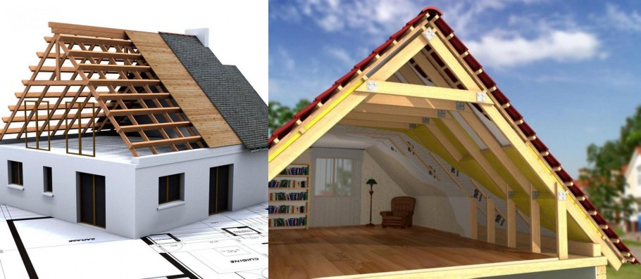 Дом с оранжевой крышей