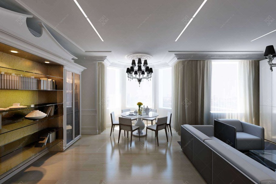 Арт деко гостиная эркер