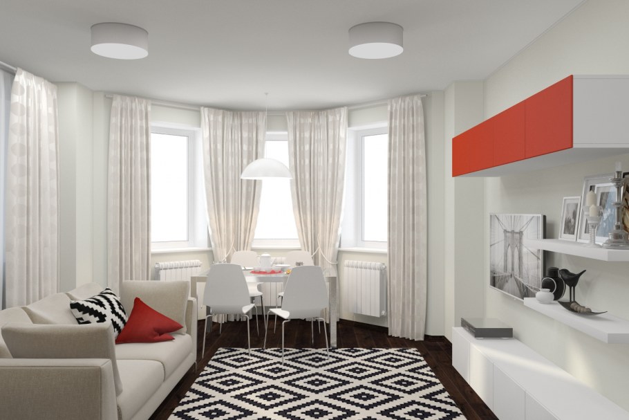 Гостиная с эркером