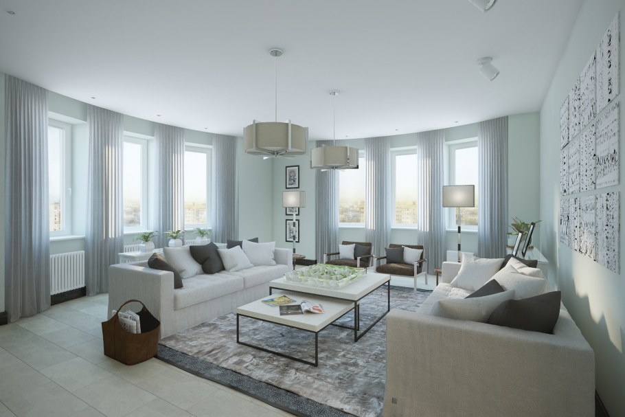 Натяжные потолки с эркером