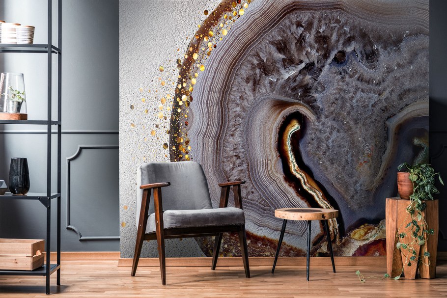 Срез камня в интерьере