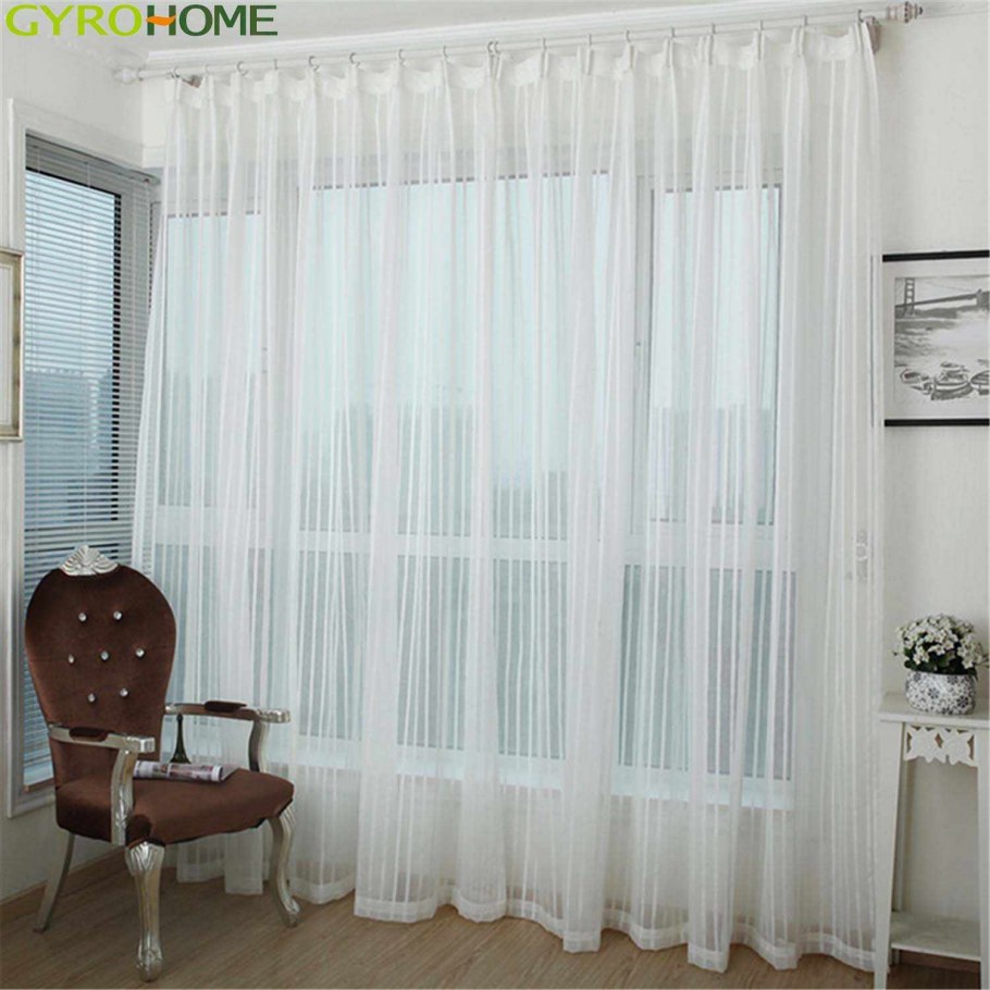 Тюль в полоску вертикальную