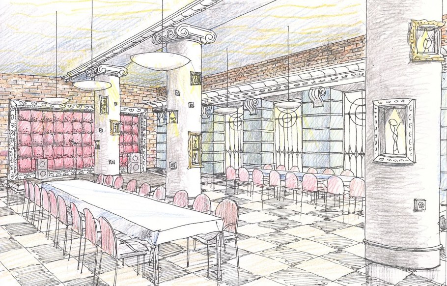 Нарисованное кафе