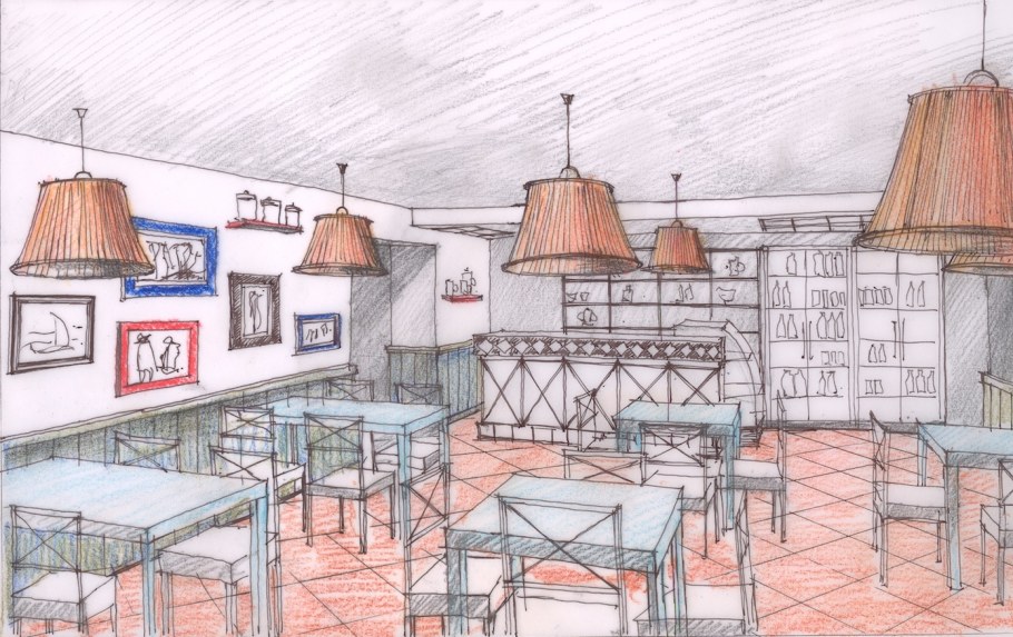 Нарисованное кафе