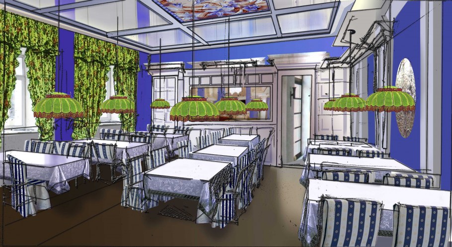 Нарисованный ресторан