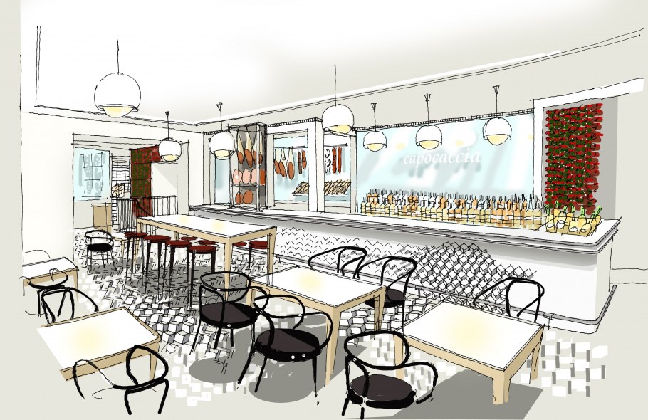 Наброски интерьера кафе