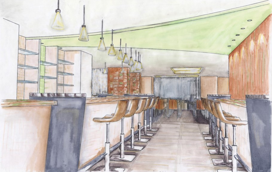 Эскиз школьной столовой