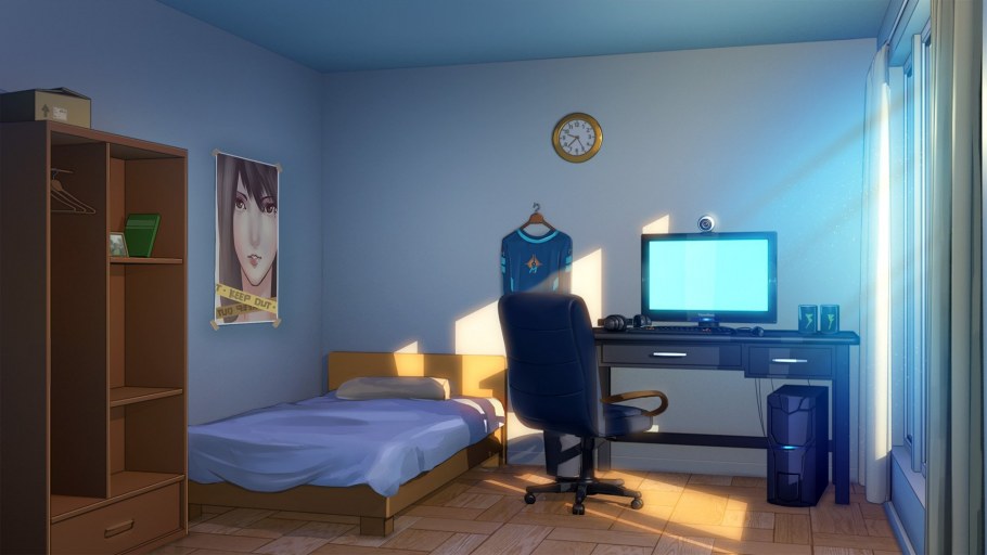 Комната с компьютером аниме