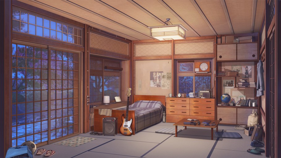 Аниме комната ночью
