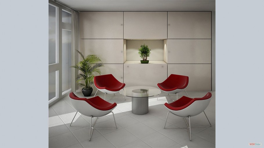 Интерьер офиса в белом цвете