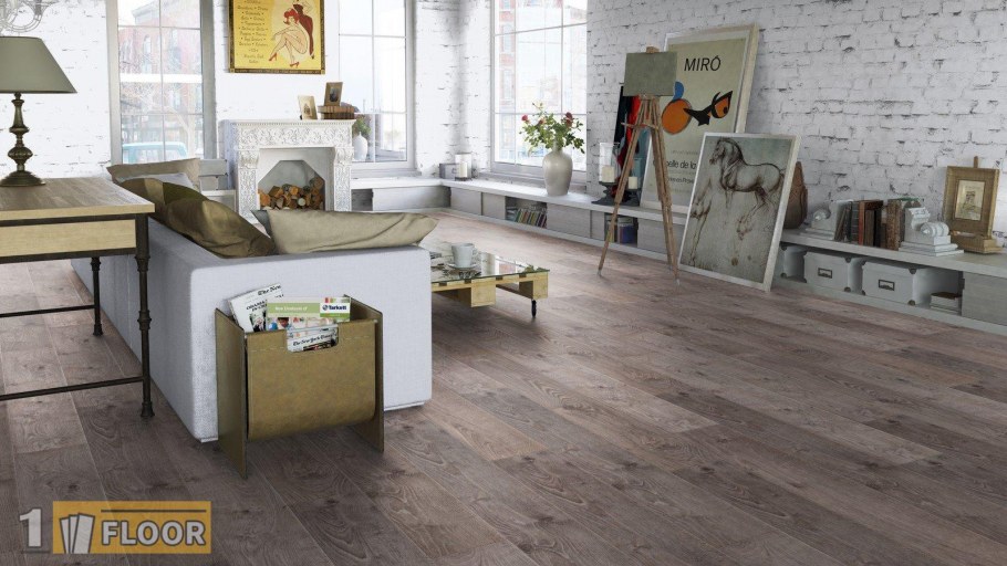 Кухня с темным полом