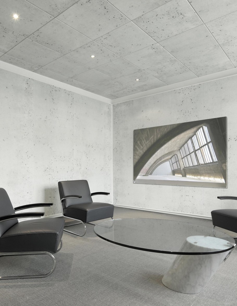 Натяжной потолок под бетон