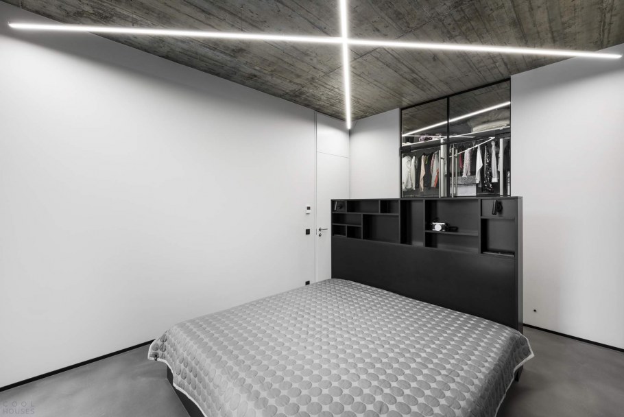 Спальня лофт бетон дерево