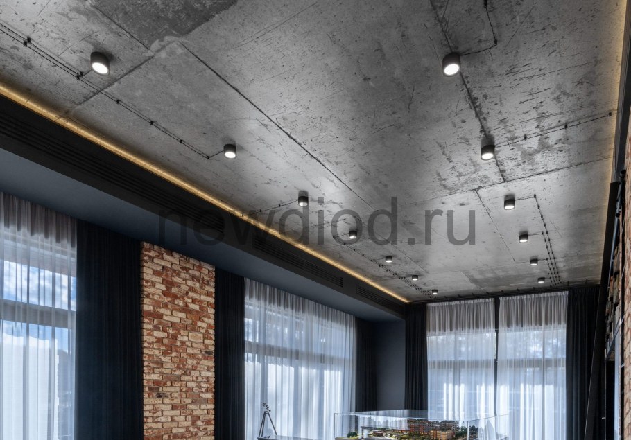 Бетонный потолок в стиле лофт