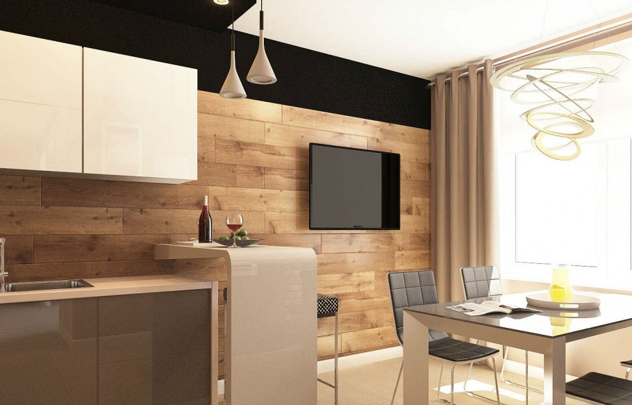 Кухня отделанная ламинатом