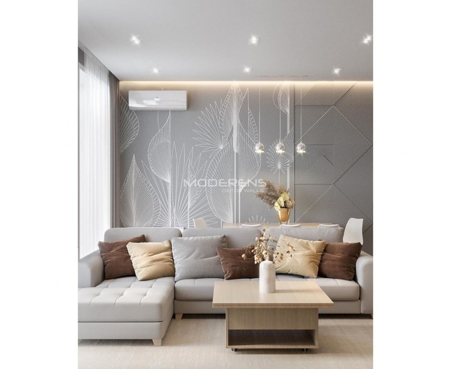 Стеновые панели в интерьере гостиной