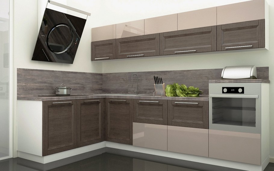 Кухня с разными фасадами