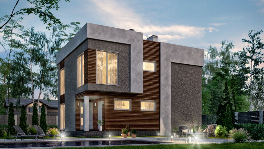 Дуплекс с плоской крышей 20 x 12