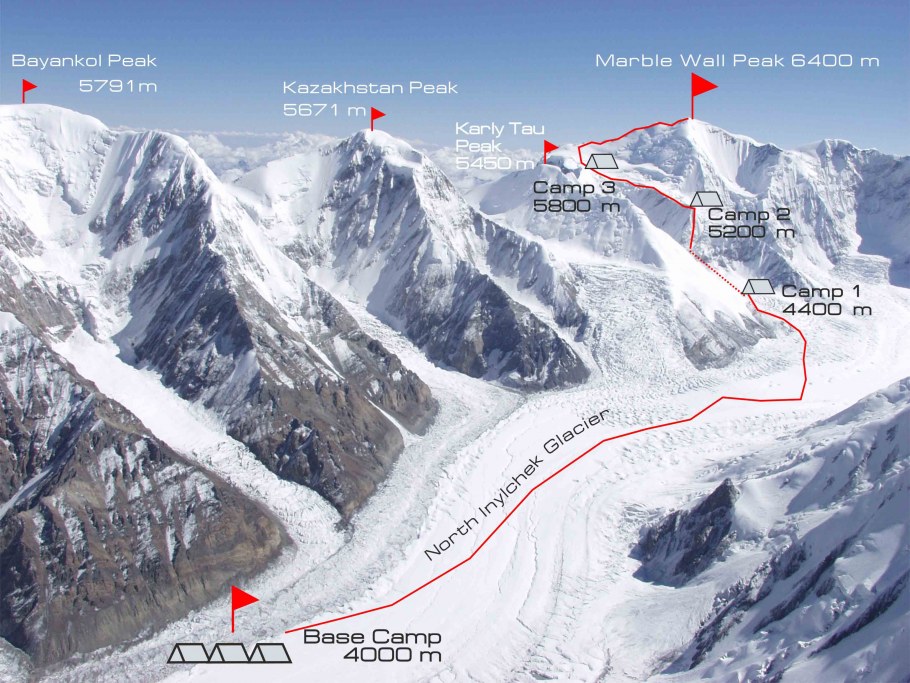 Вершина Хан Тенгри на карте