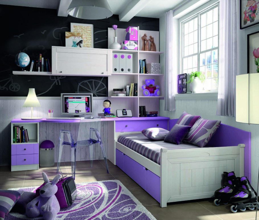 Фиолетовая комната для подростка
