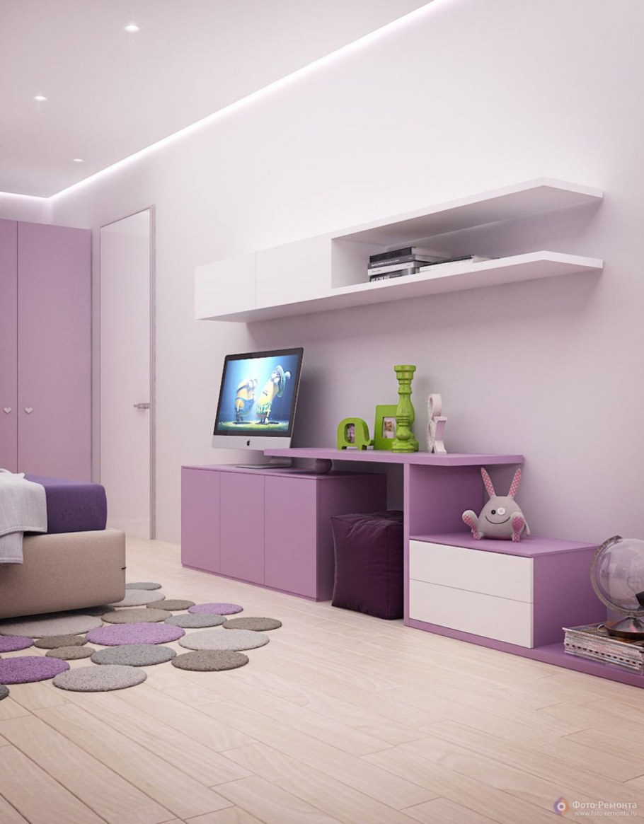 Комната для девочки в сиреневых тонах