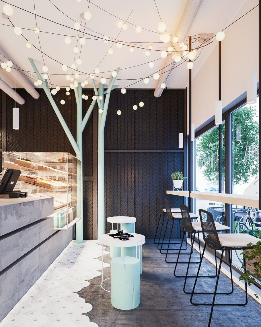 Интерьер маленького кафе