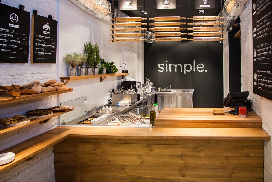 Стиль лофт в кафе быстрого питания