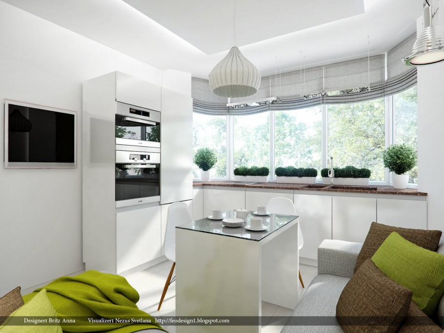 Маленькой кухни комнаты в светлых тонах фото