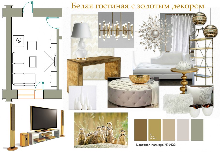 Коллаж концепция интерьера