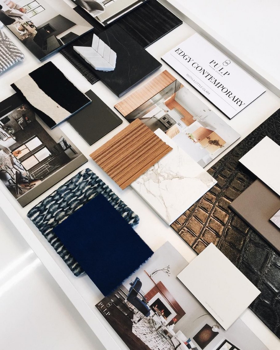 Коллаж материалов для интерьера