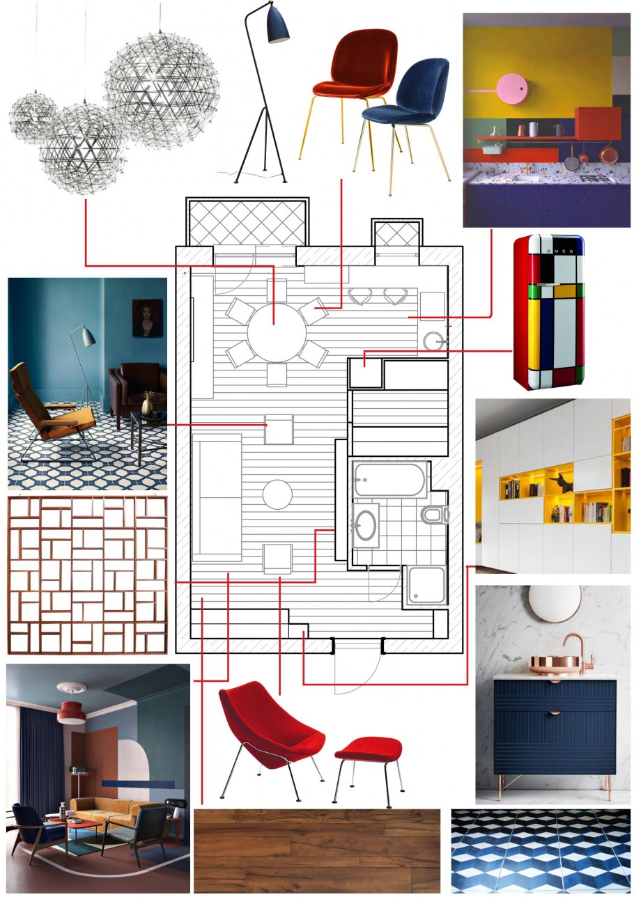 Мудборд интерьера офиса