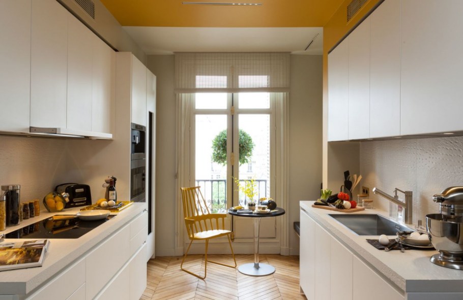 Маленькая узкая кухня планировка