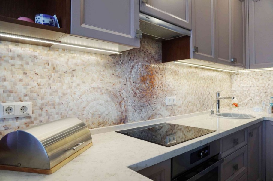 Фартук на кухню мозаика из оникса