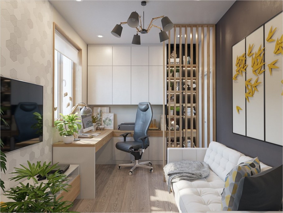 Гостиная с кабинетом планировка