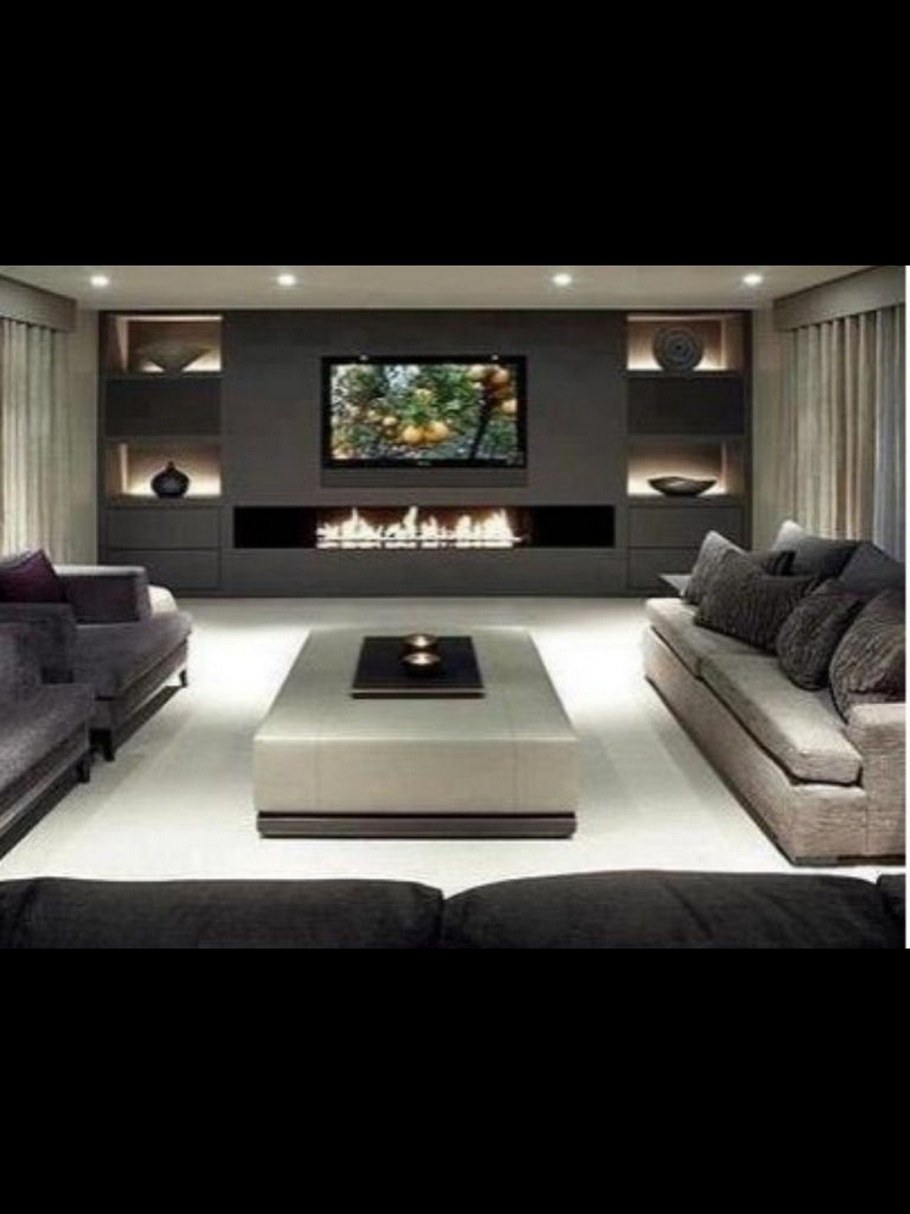 Гостиные с большим телевизором