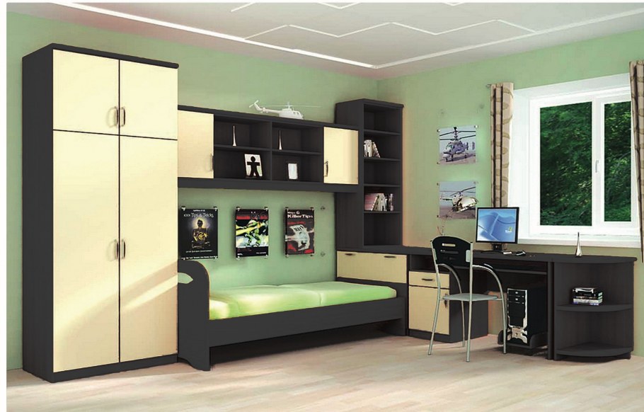 Модульные детские комнаты для школьников мебель