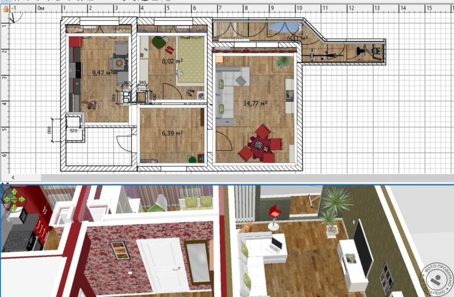 3д проект кухни