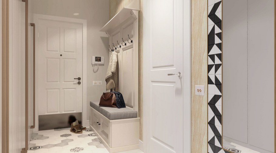 Маленькая прихожая в скандинавском стиле