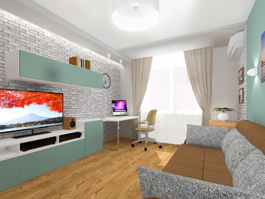 Кресло в интерьере однокомнатной квартиры