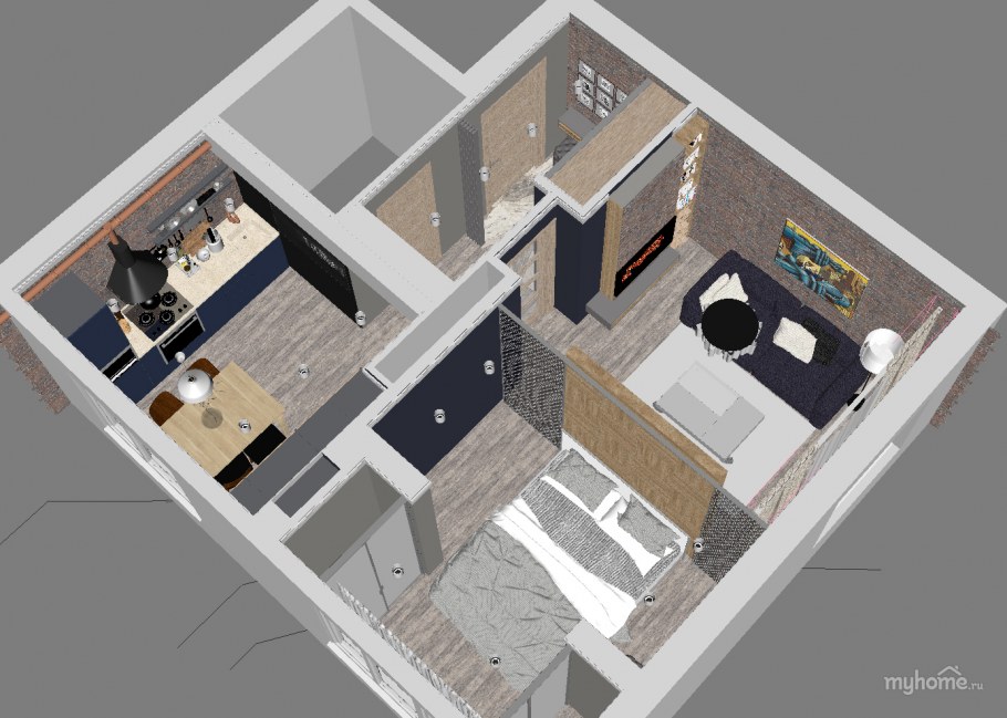 Однушка в скандинавском стиле