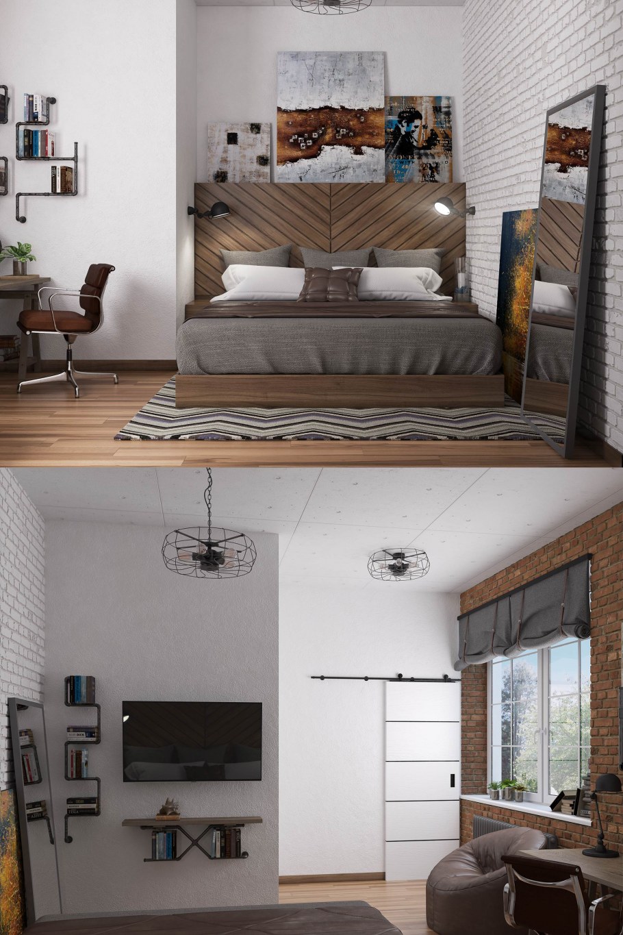 Маленькие комнаты в стиле лофт