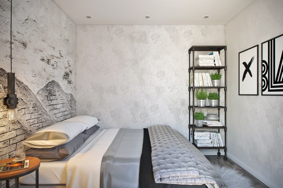 Спальня лофт 10 кв м