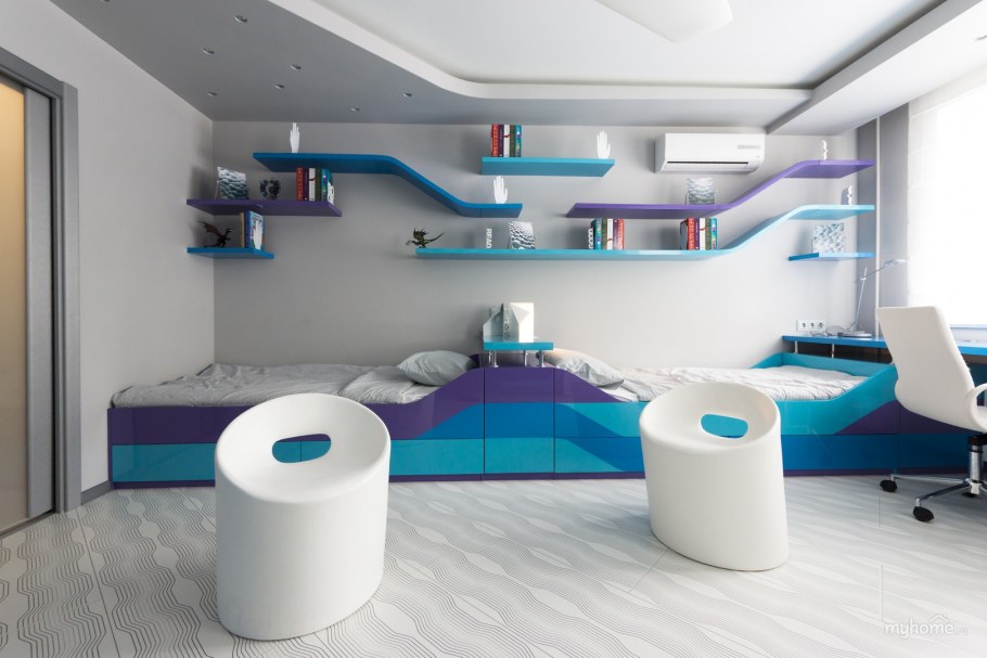 Детская комната в стиле хайтек