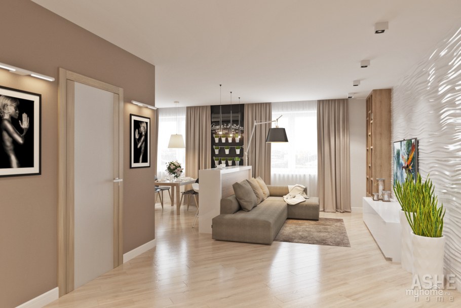 Кухня гостиная Хай тек