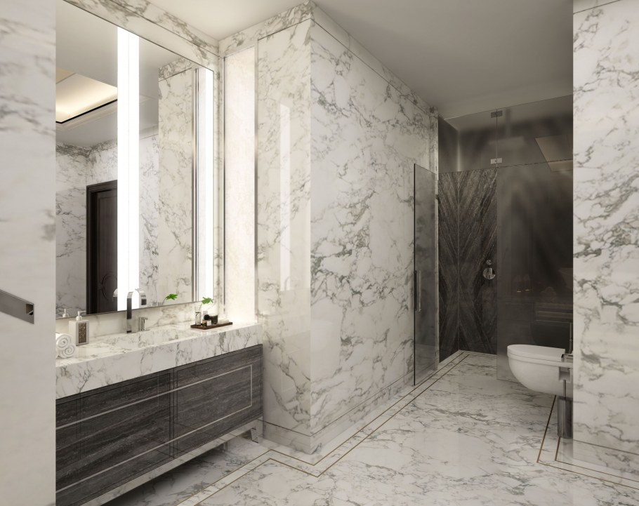 Мраморная ванная комната