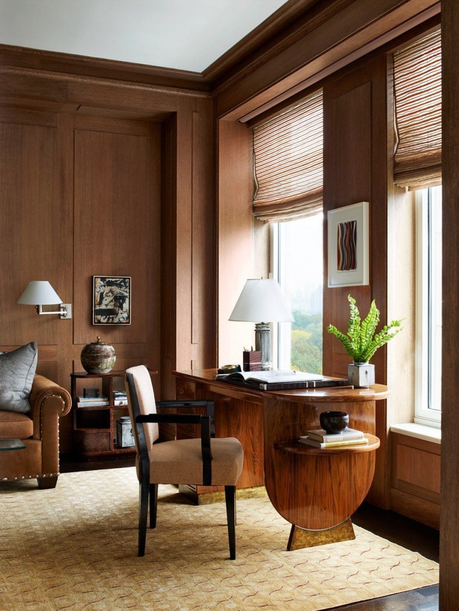 Интерьер коричневый кабинет