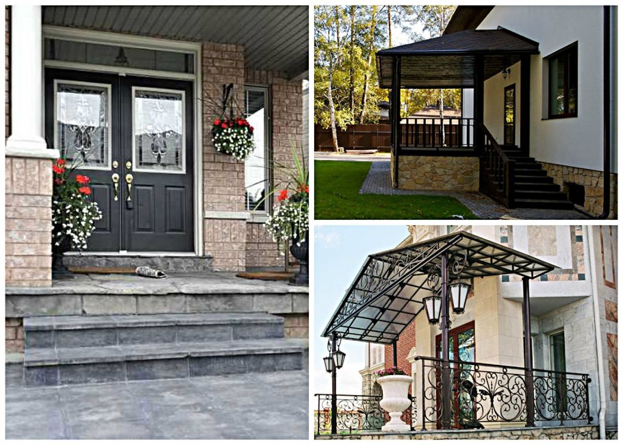 Бетонное крыльцо с навесом