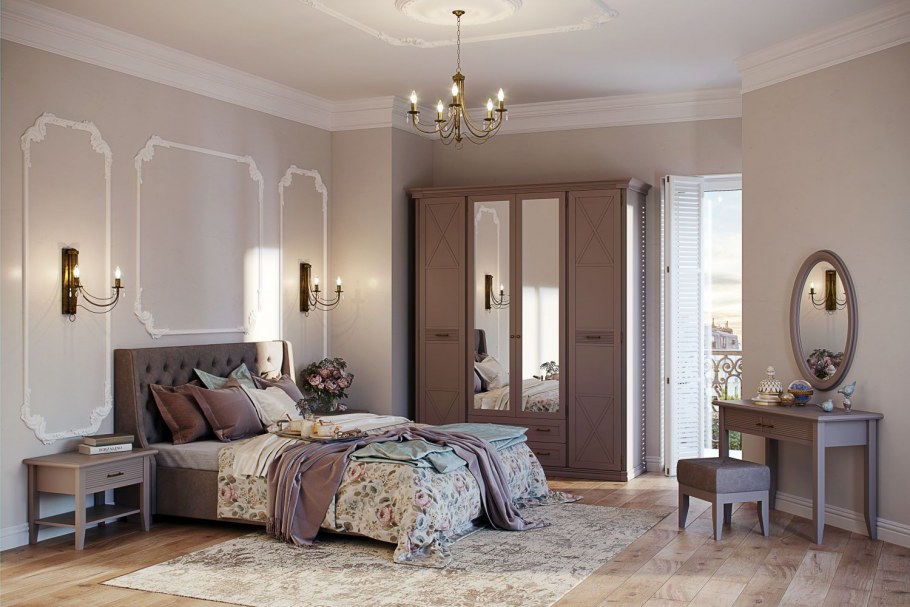 Спальня Кантри серый камень Ангстрем