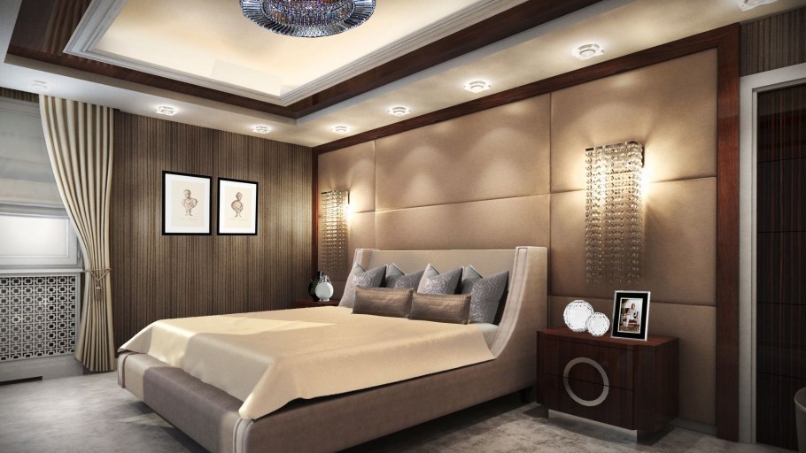 Линейные светильники в спальне